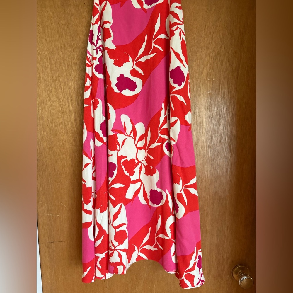 Marimekko x Anthropologie Pink and Red Floral Skirt